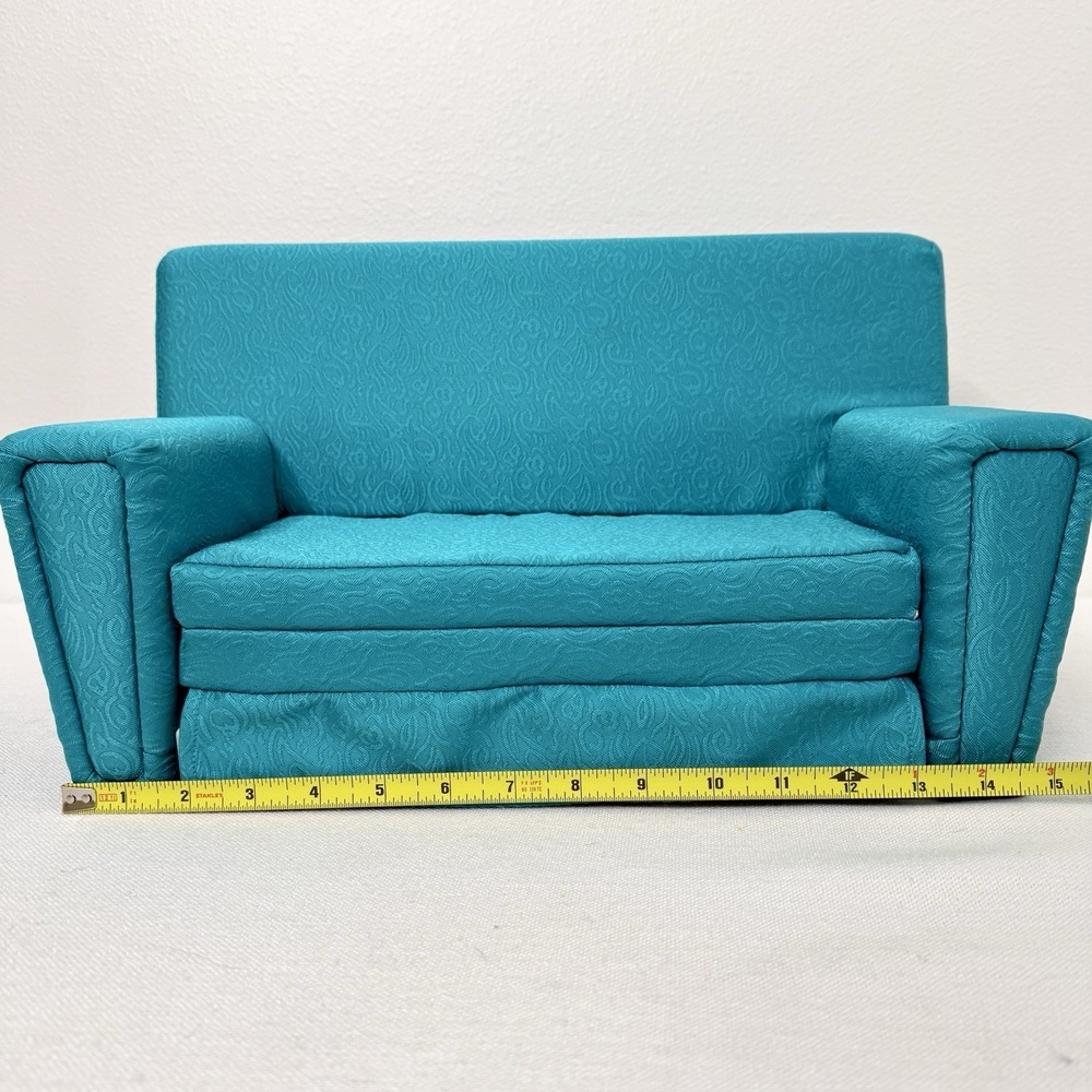American Girl Maryellen Sofa Bed Couch Sleeper Teal Blue - Couch Only - Picture 12 of 16